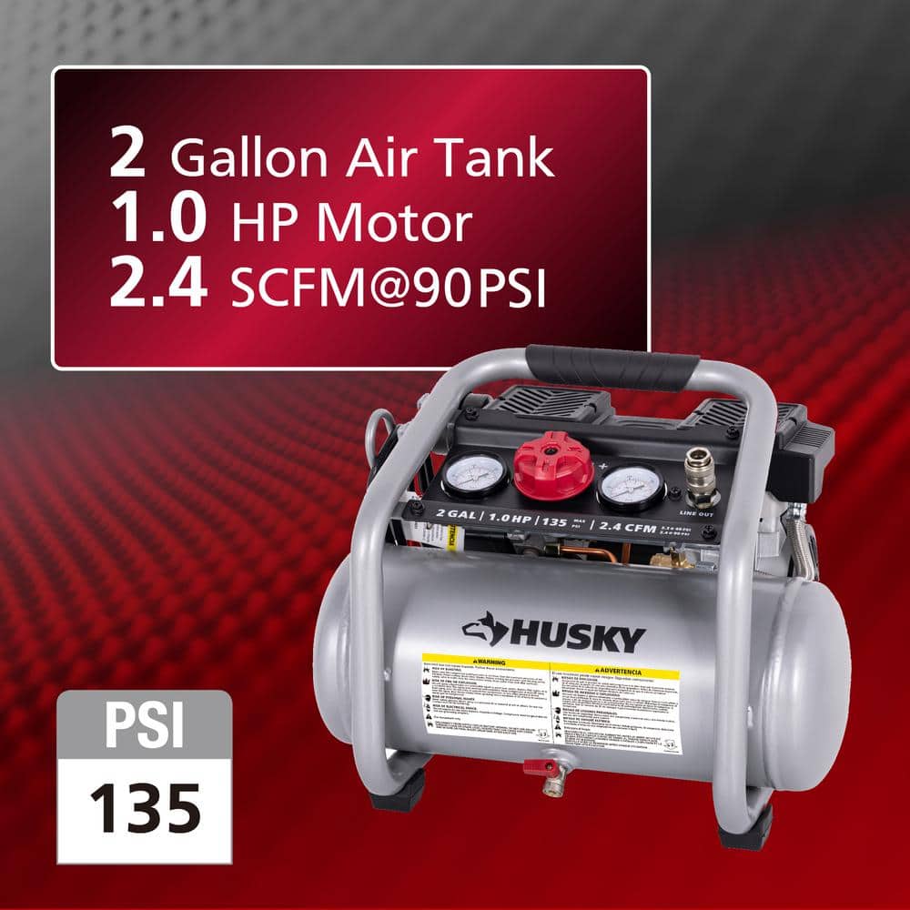 Husky 2 gal. Portable Quiet Air Compressor