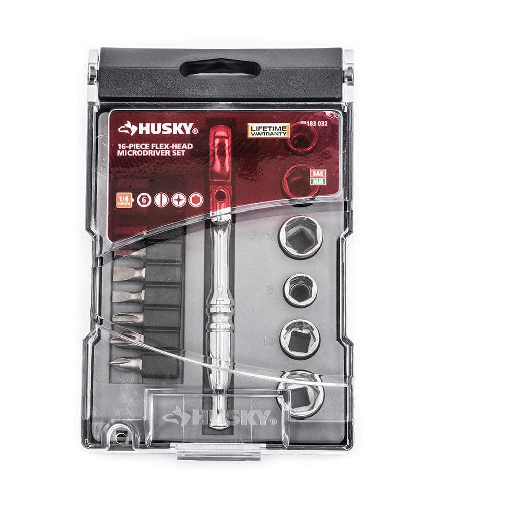 Husky Flex-Head Microdriver & Socket (16-Pc)