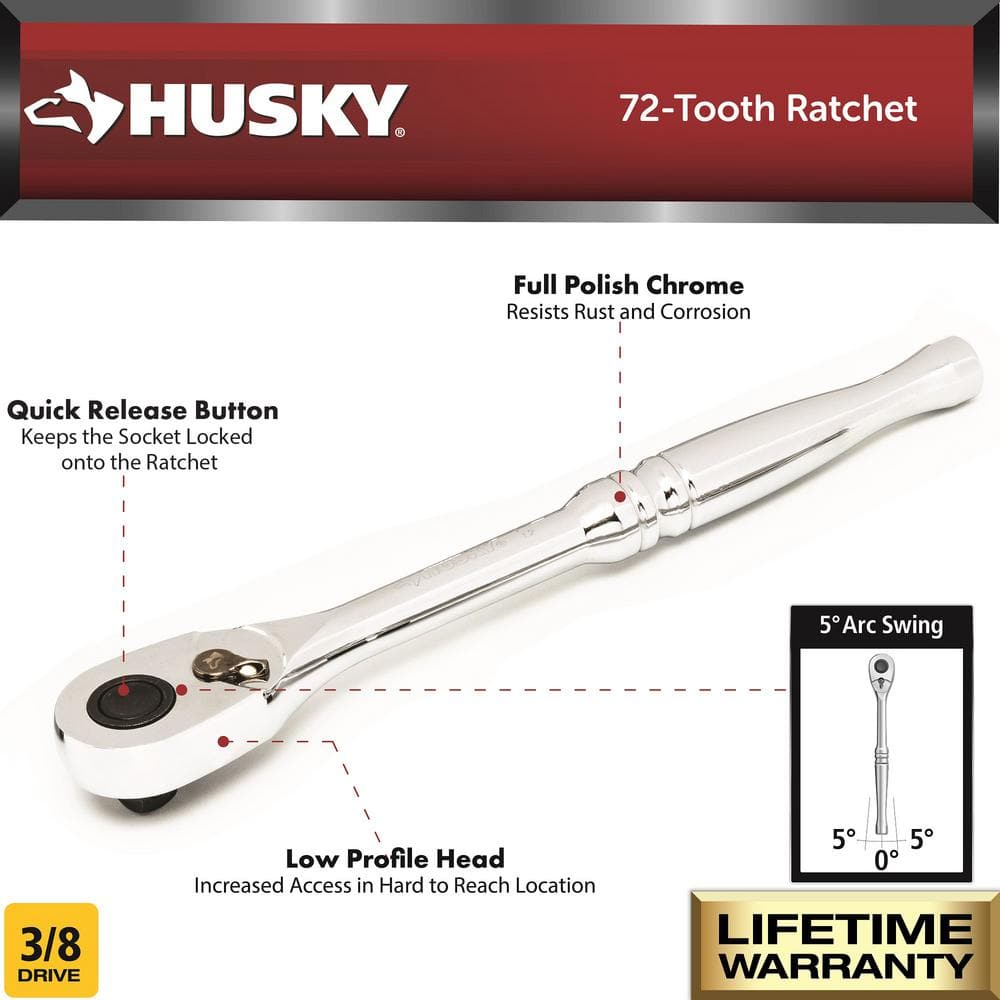 3/8 in. Full Polish 72 Tooth Ratchet