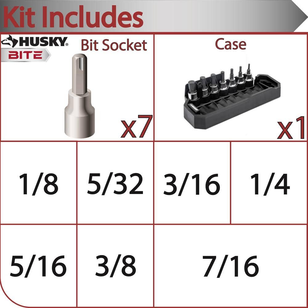 Husky 3/8 in. SAE Bit Socket Set (7-Piece)