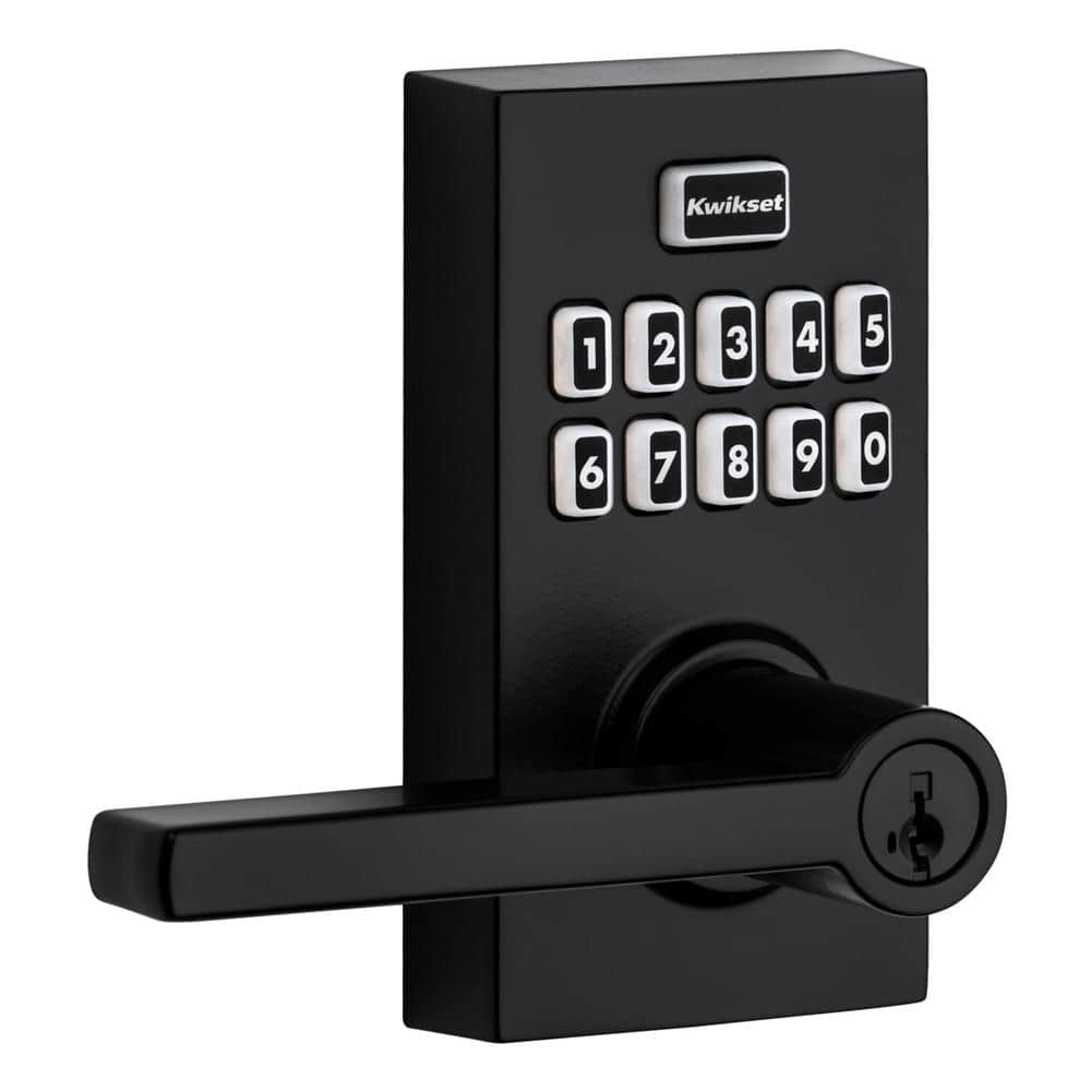 SmartCode Matte Black Door Lock with SmartKey