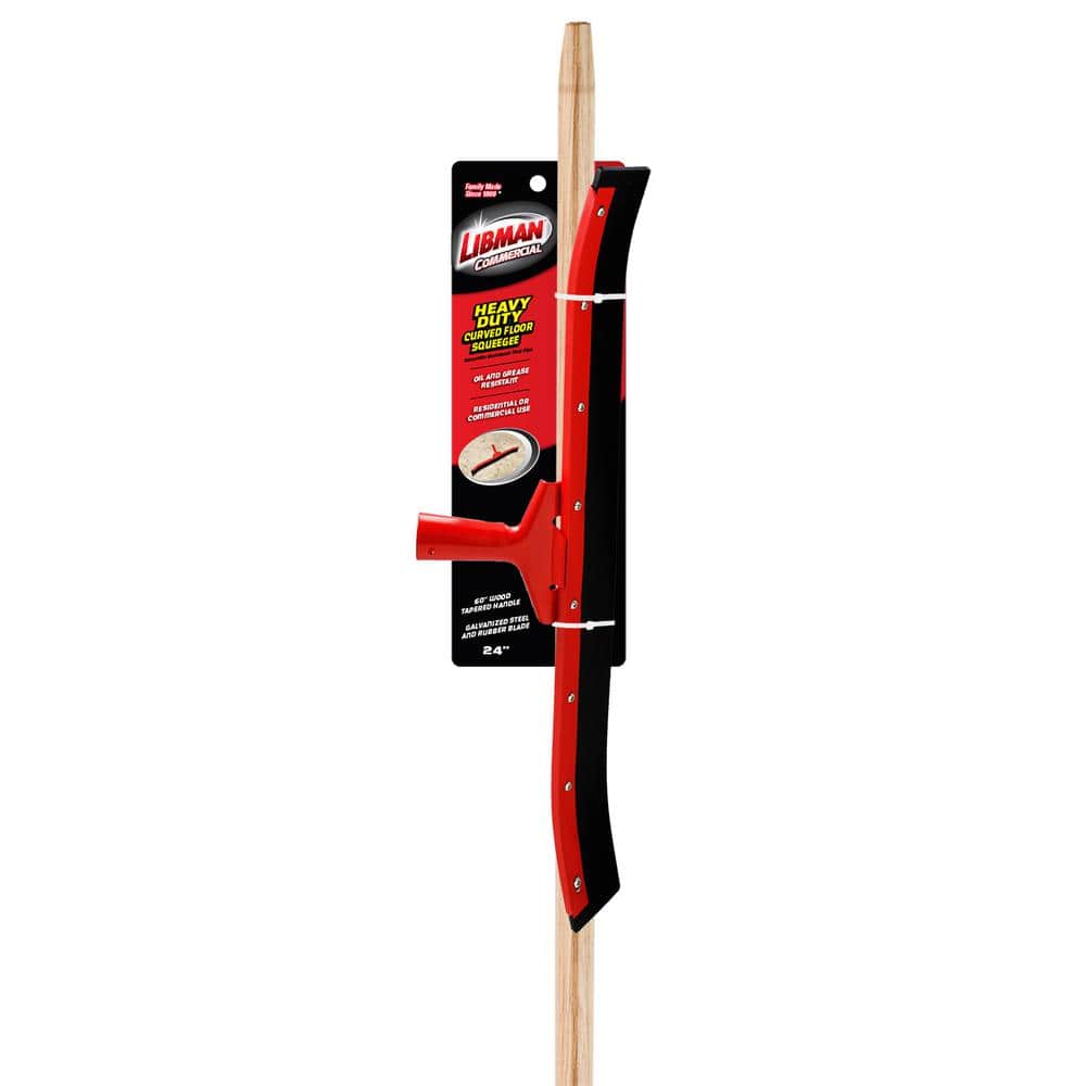 24 in. Rubber Squeegee with 60 in. Wood Handle