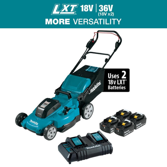 18V X2 Cordless 21 in. Lawn Mower Kit w/4 batt