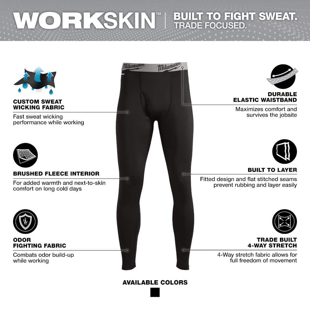 Milwaukee Men's M Black WORKSKIN Thermal Pants
