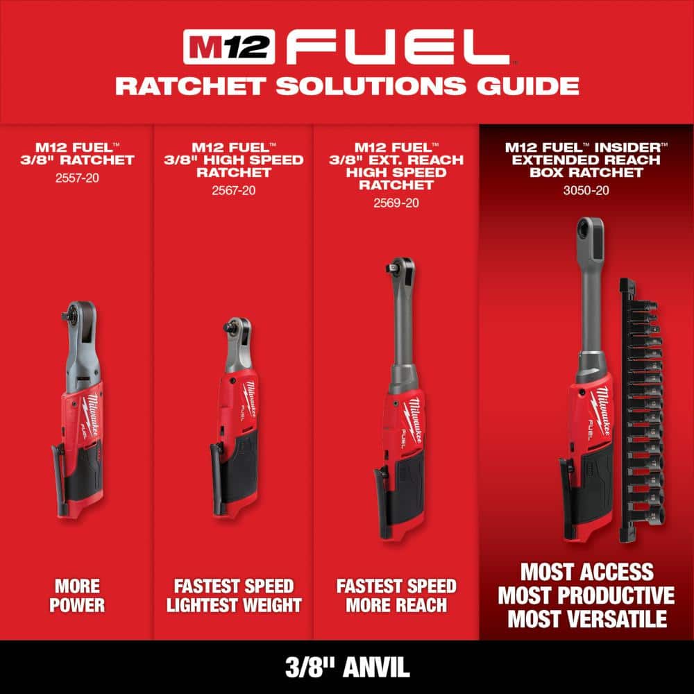 Milwaukee M12 FUEL Cordless 3/8 in. Ratchet