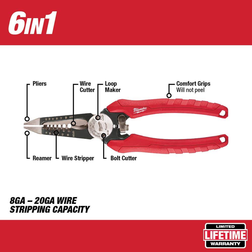 7.75 in. Electricians 6-in-1 Wire Strippers