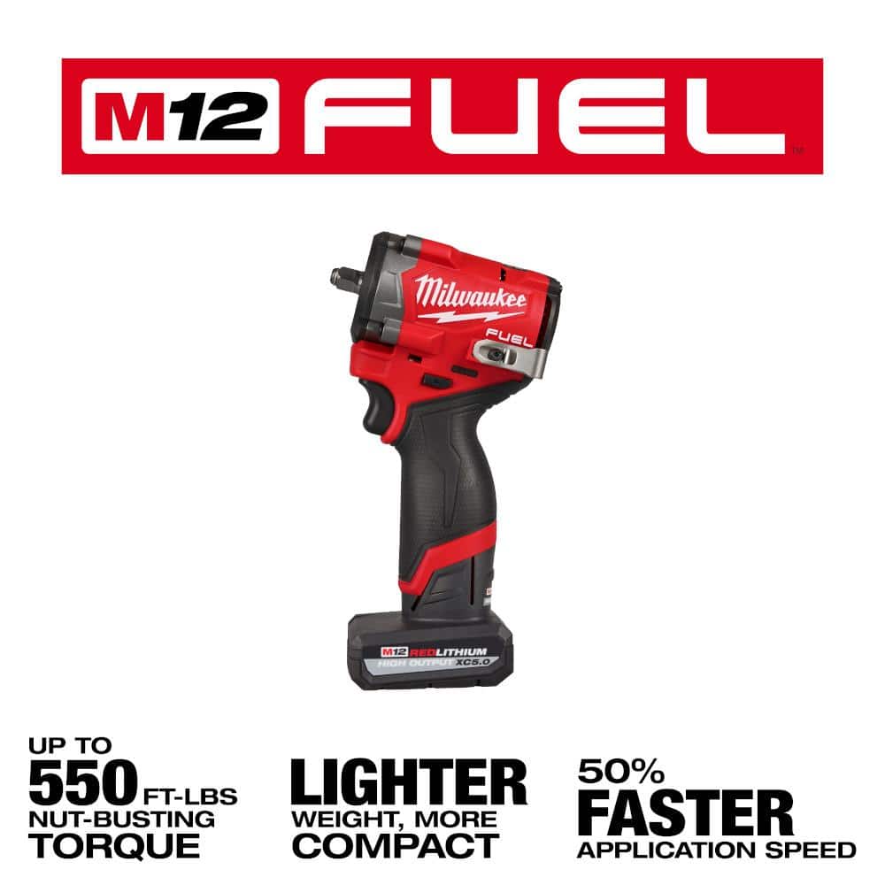 Milwaukee M12 FUEL 3/8 in. Stubby Impact Kit