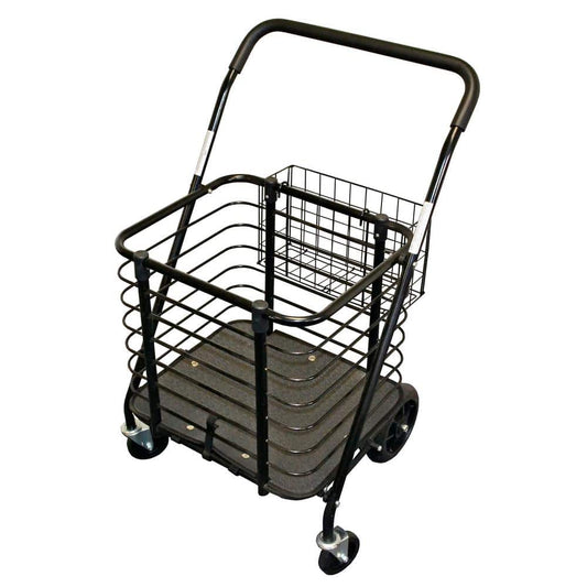 Heavy-Duty Steel Shopping Cart, Black
