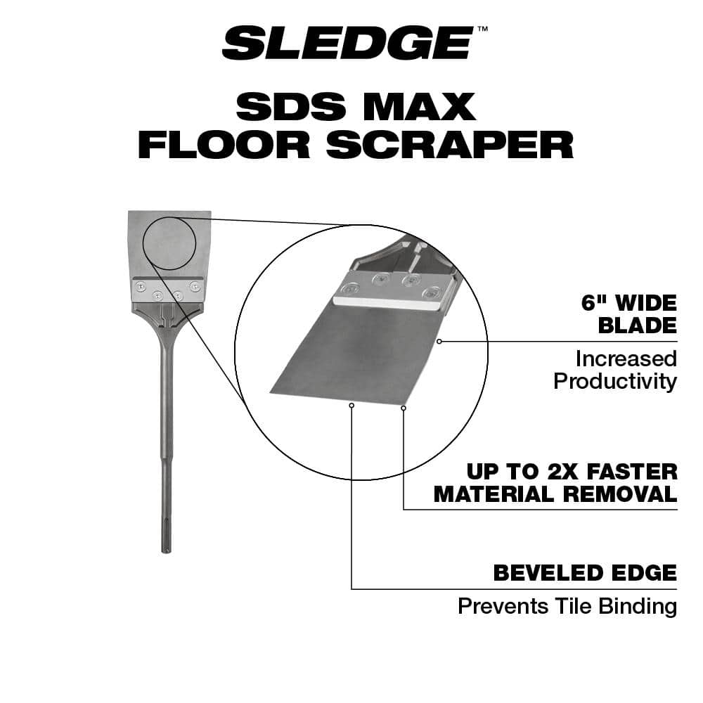 6 in. SDS-MAX SLEDGE Steel Floor Scraper Bit