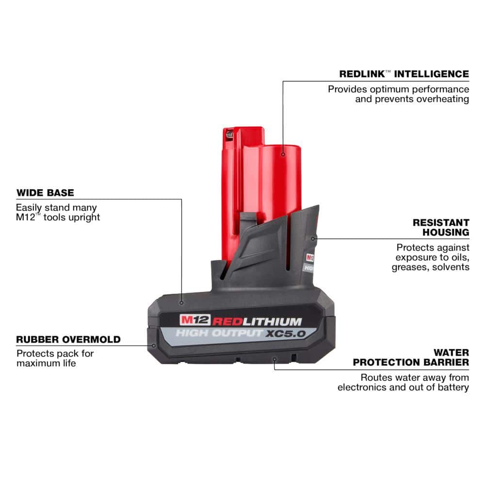 Milwaukee M12 12V XC 5.0 Ah Battery Pack