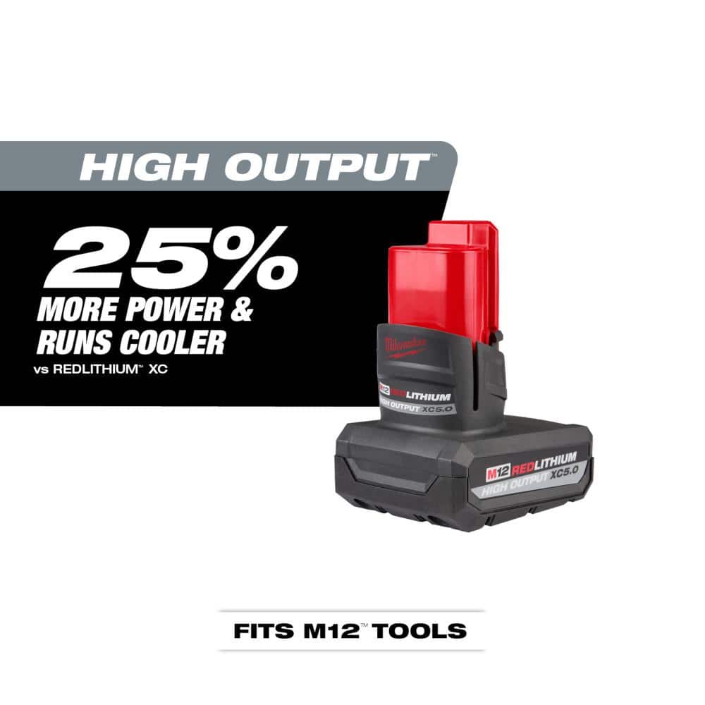 Milwaukee M12 12V XC 5.0 Ah Battery Pack