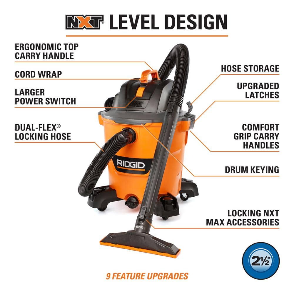 RIDGID 12 Gal 5.0 HP NXT Vac with Filter