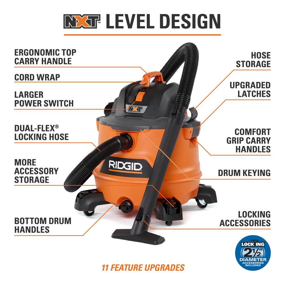 RIDGID 14 Gal 6.0 HP Wet/Dry Vacuum with Filter