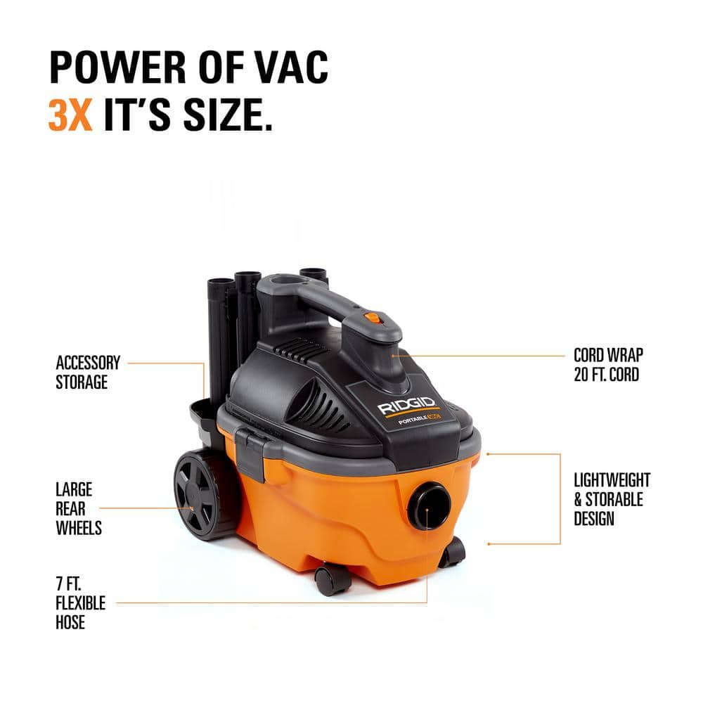 4 Gal 5.0 HP Wet/Dry Vac with Fine Dust Filter