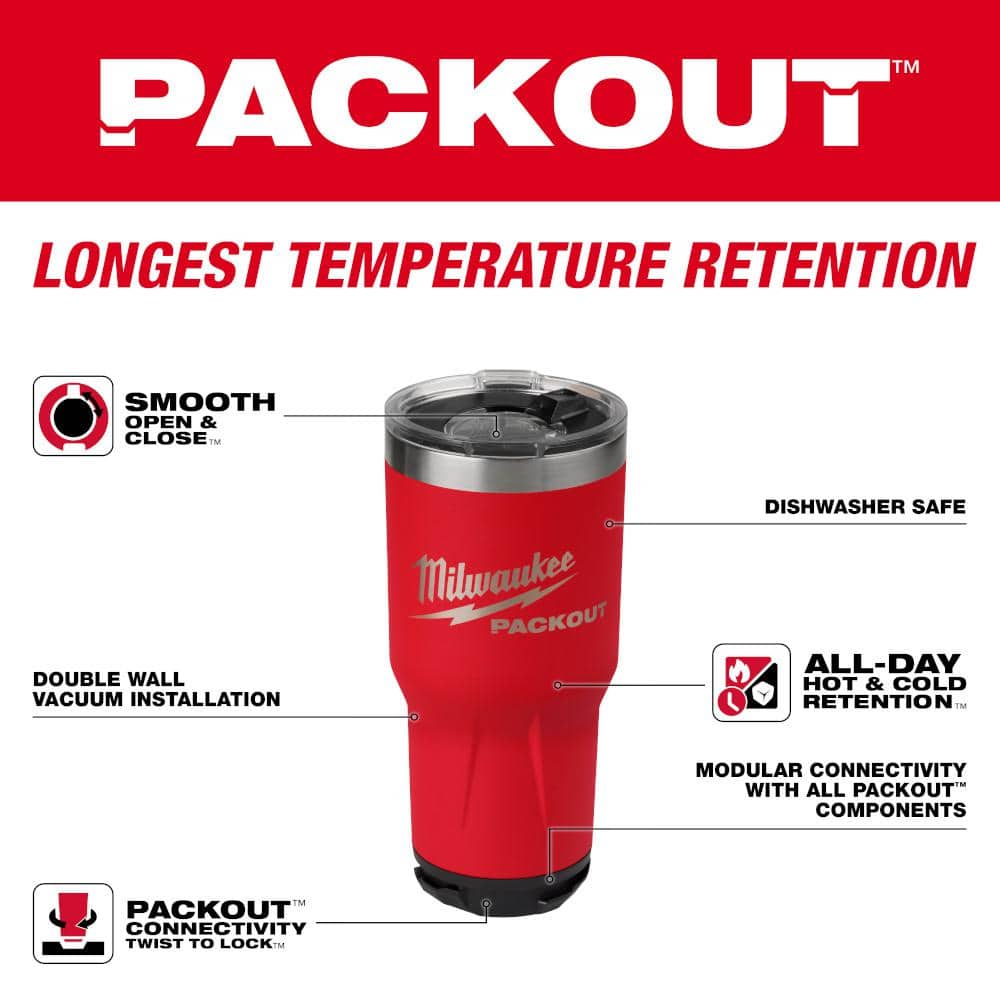 Milwaukee PACKOUT Red 30 oz. Tumbler