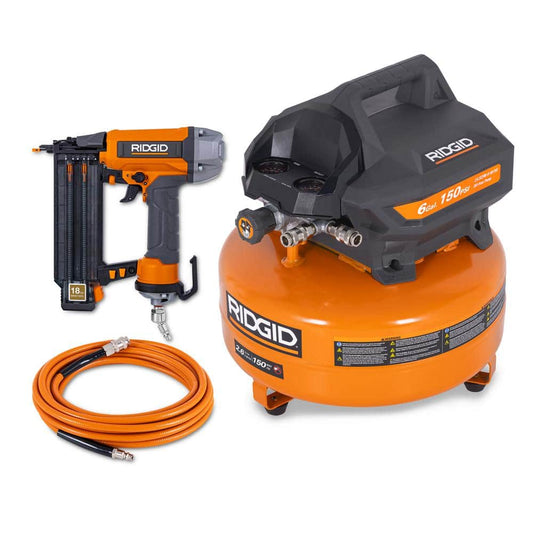 RIDGID 6 Gal. 150 PSI Pancake Air Compressor Set