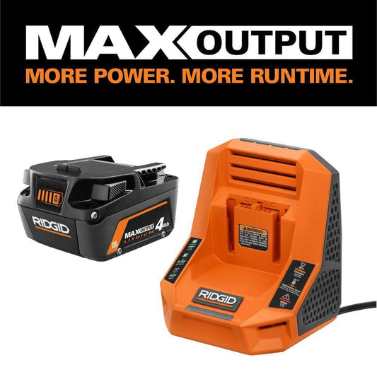 RIDGID 18V 4.0Ah Starter Kit w/ Rapid Charger