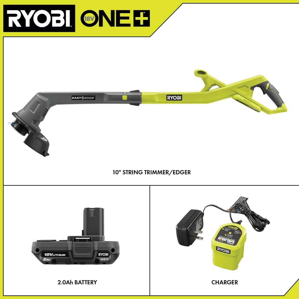 RYOBI 18V 10 in. String Trimmer/Edger Kit
