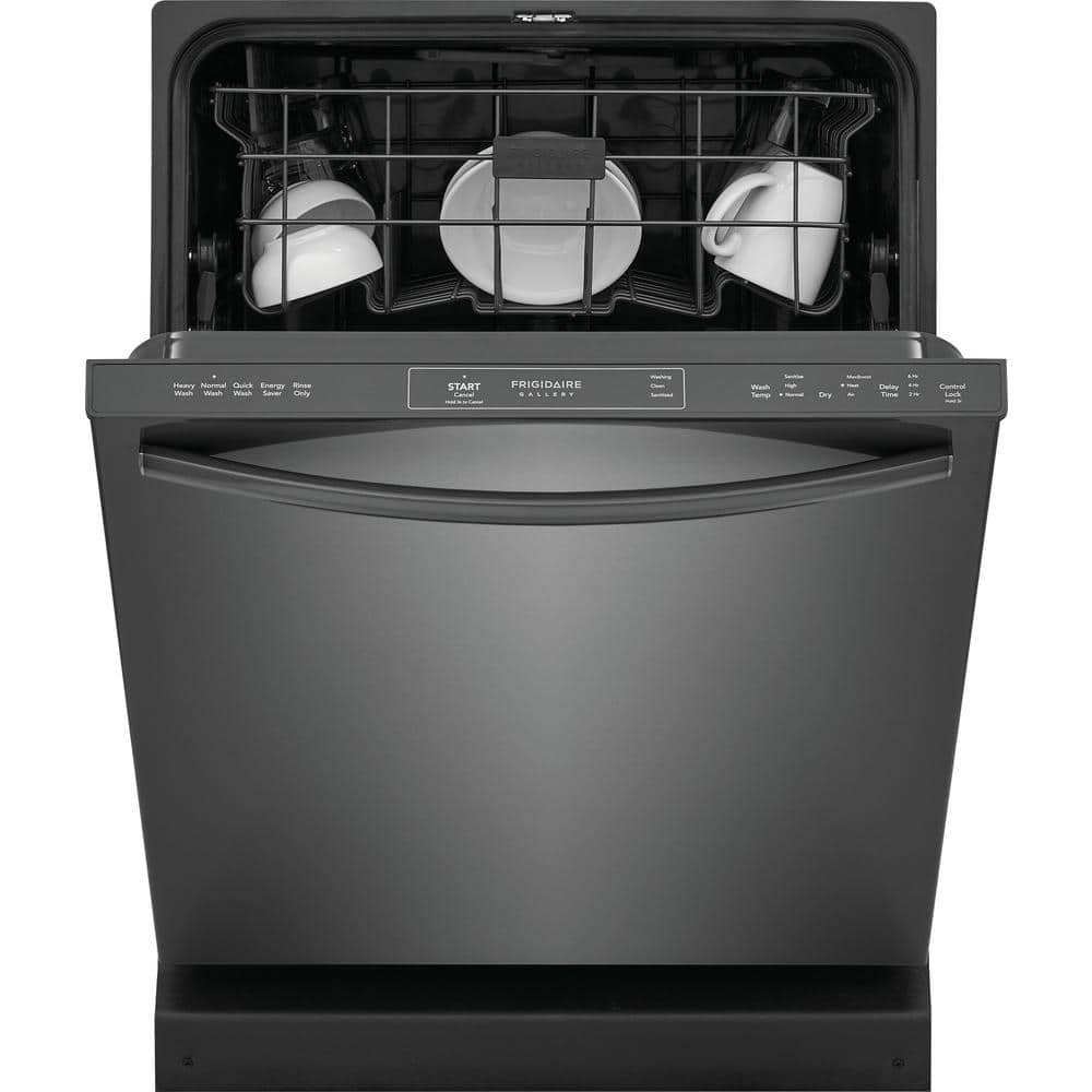 24 in. Black Stainless Steel Built-In Dishwasher