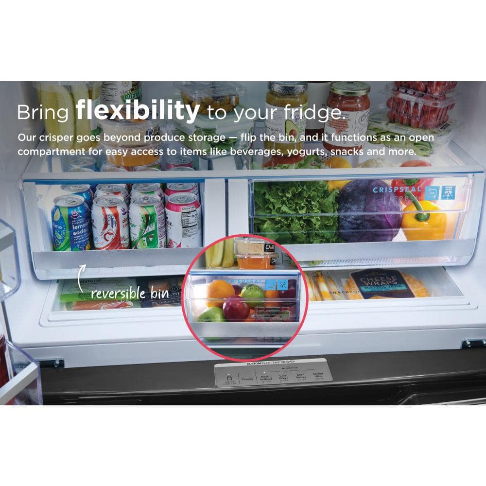36" 26.3 cu ft 4 Door Refrigerator in Steel