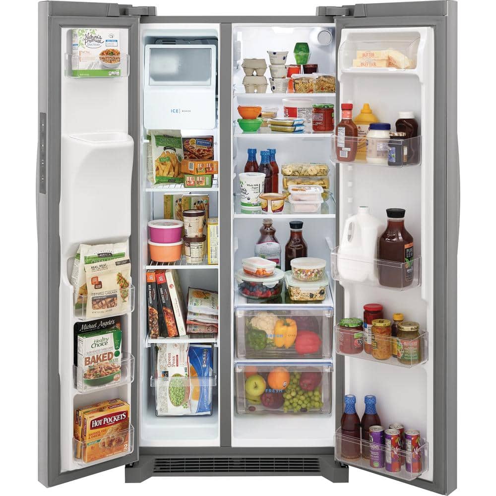 33 in. 22.3 cu. ft. Side by Side Fridge, Steel