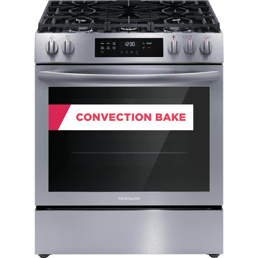 30in 5-Burner Slide-In Gas Range, Stainless Steel