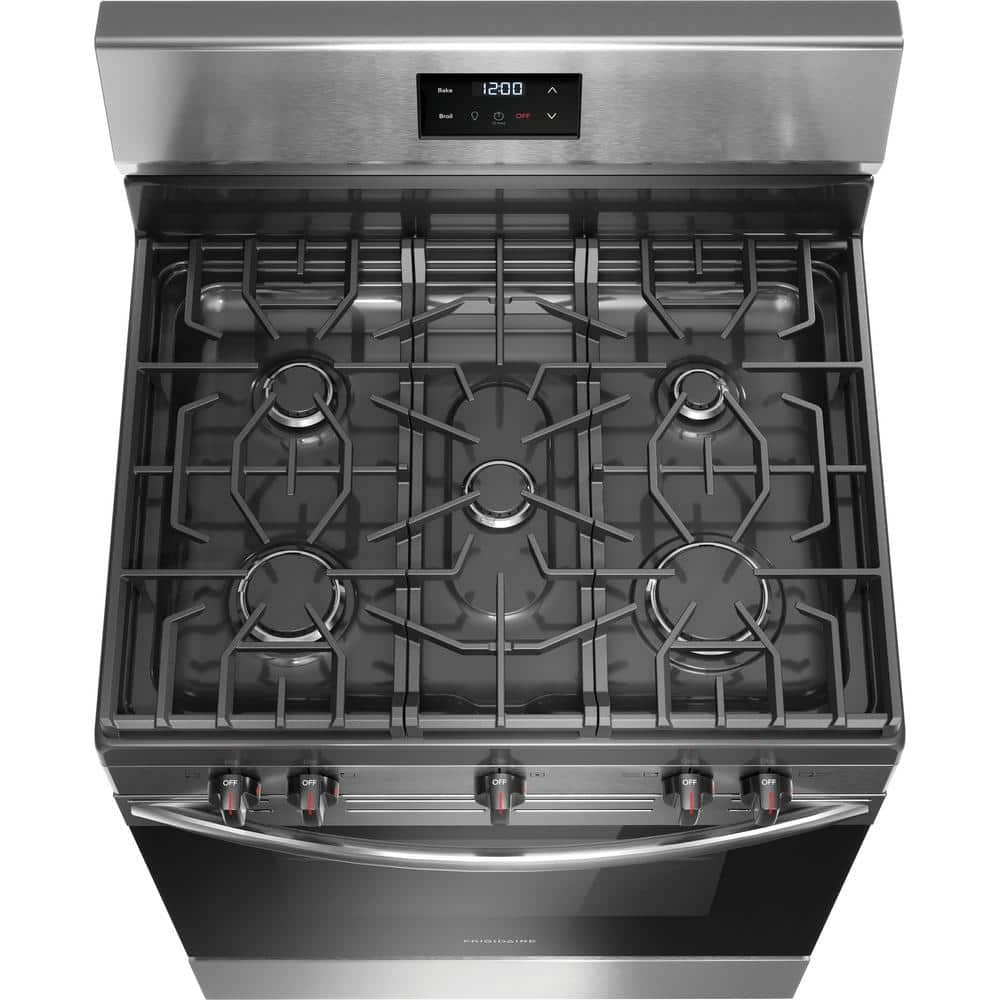 30 in. 5 Burner Gas Range, Stainless Steel