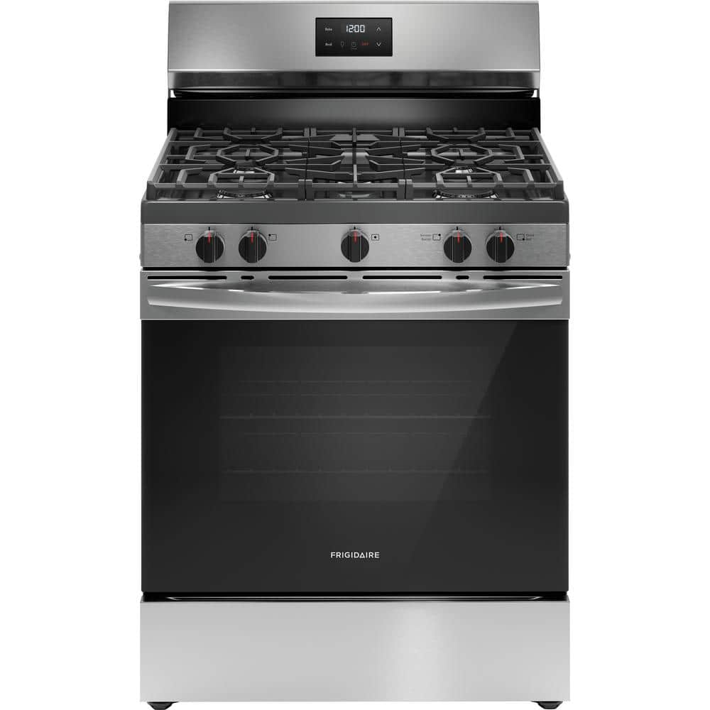 Frigidaire 30 in, 5-Burner Gas Range, Stainless Steel