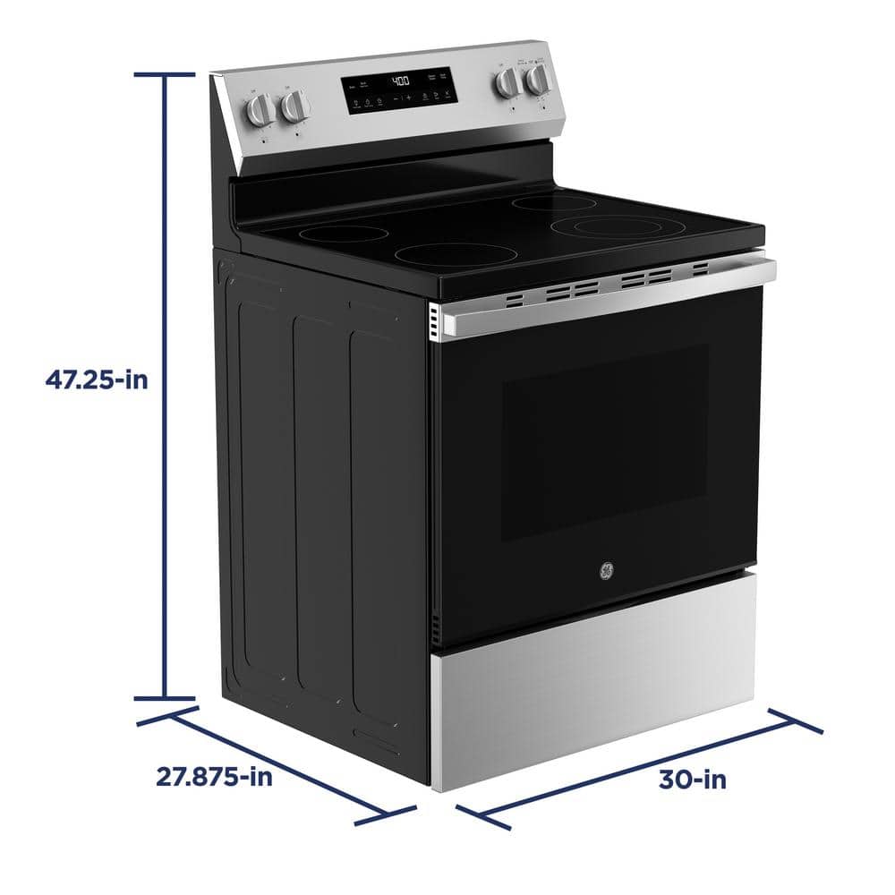 GE 30" 4-Burner Electric Range, SS