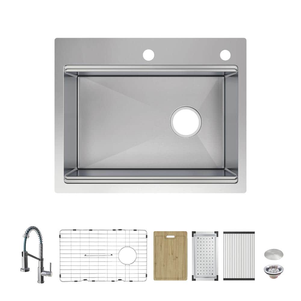 Dolancourt 27" Stainless Sink with Faucet