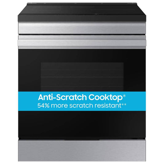Bespoke 30 in. 6.3 cu.ft. 4 Burner Element Smart Slide-In Induction Range w/ Anti-Scratch Glass in Stainless Steel