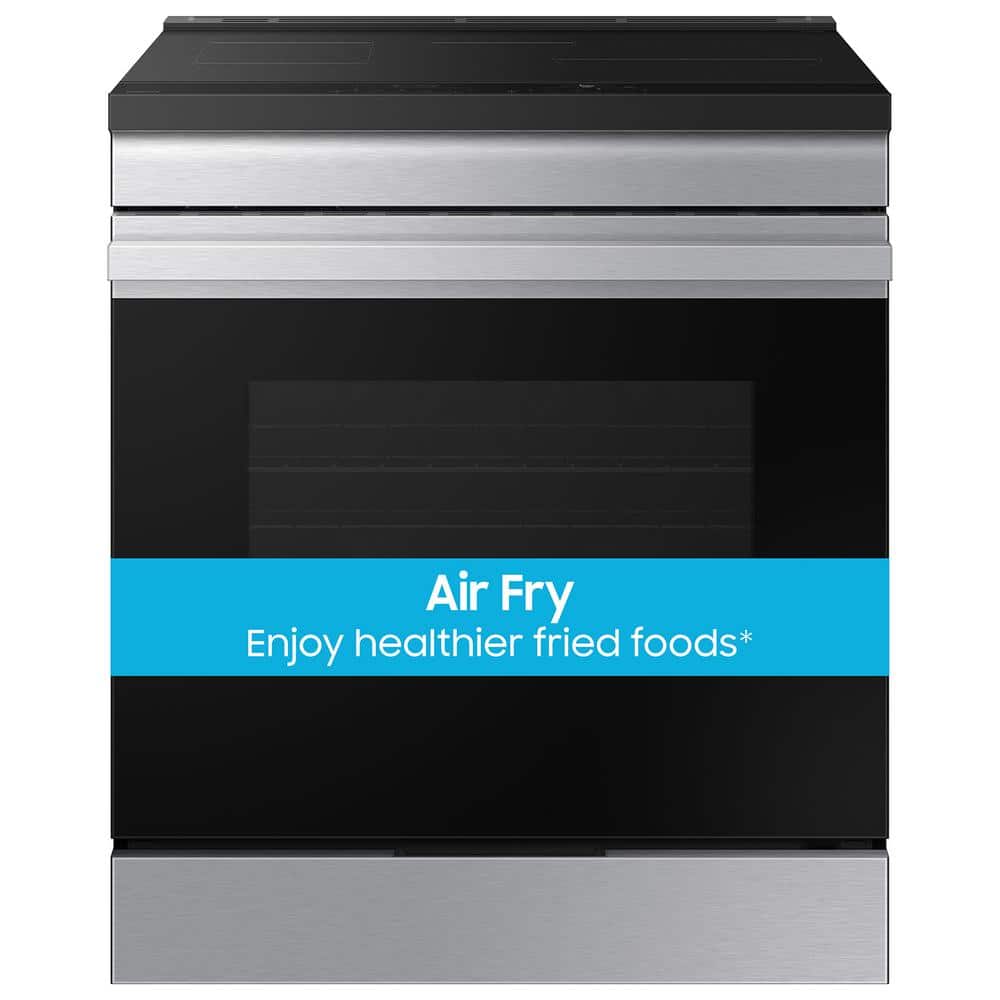 Bespoke 30 in. 6.3 cu.ft. 4 Burner Element Smart Slide-In Induction Range w/ AirFry in Stainless Steel