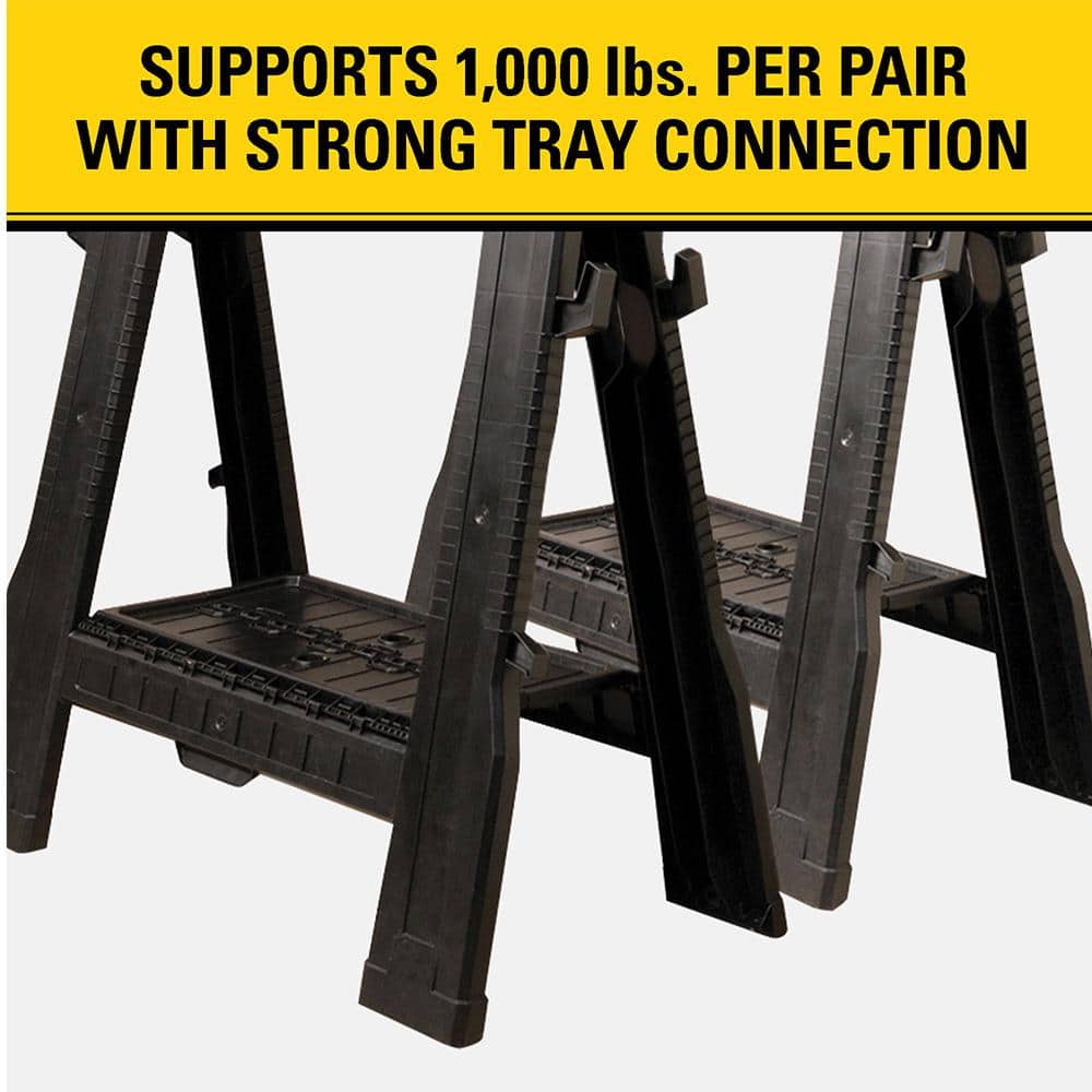 31 in. H Plastic Folding Sawhorse (2 Pack)