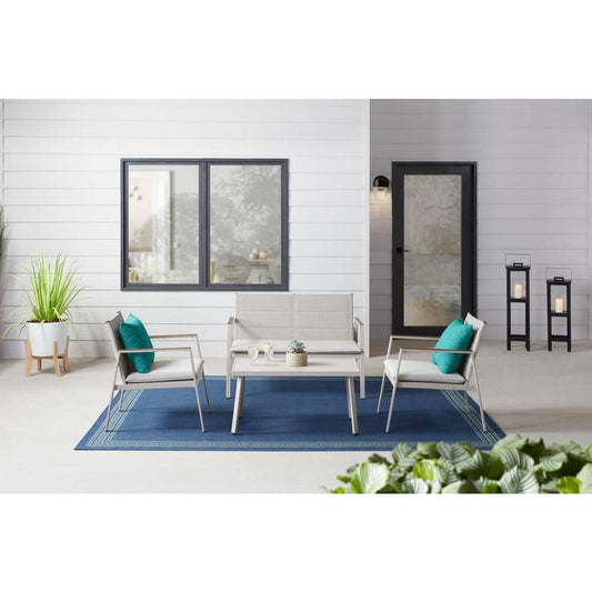 Crystal Cape 4-Pc Metal Patio Set w/ Cushions
