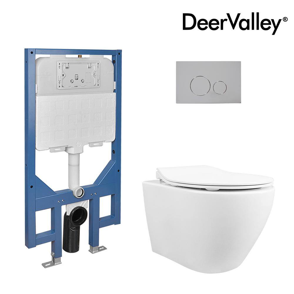 Dual-Flush Wall-Hung Toilet w/ Concealed Tank