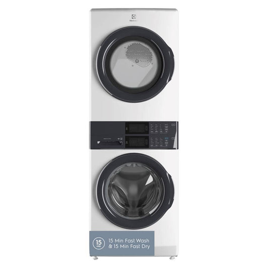 4.4 cu. ft. Stacked Washer and 8.0 cu. ft. Electric Dryer Laundry Tower in White with LuxCare Wash, Energy Star