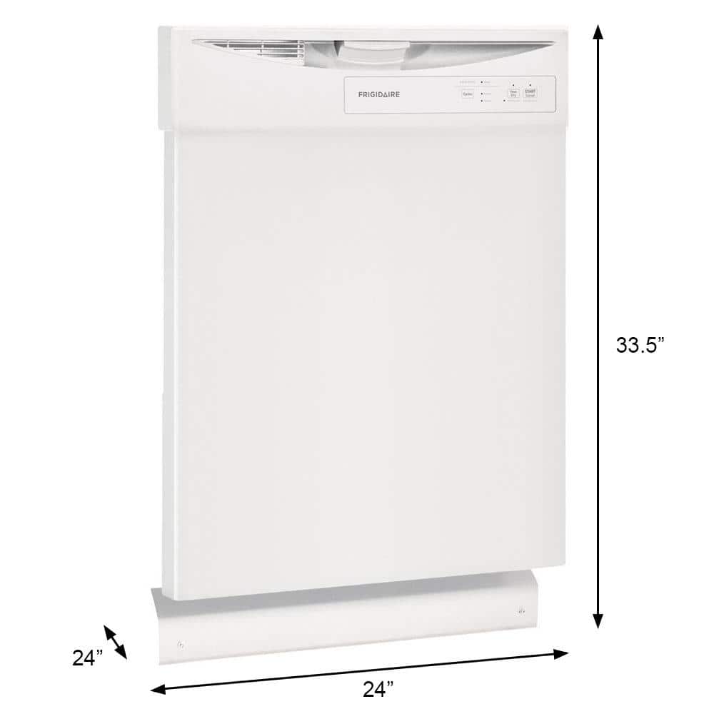 Frigidaire - 24 in. White Front-Control Dishwasher