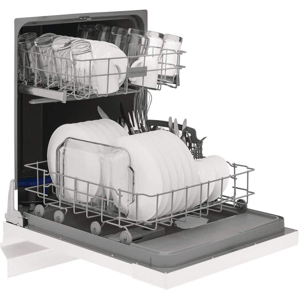 Frigidaire - 24 in. White Front-Control Dishwasher