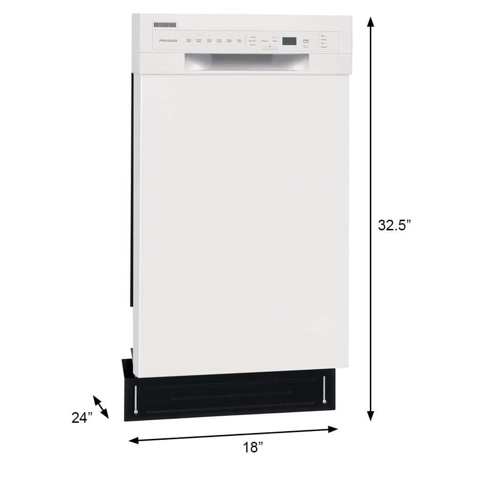 18 in. White Front Control Built-In Tall Tub Dishwasher with Stainless Steel Tub, ENERGY STAR, 52 dBA