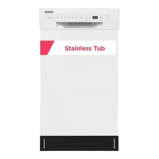 18 in. White Front Control Built-In Tall Tub Dishwasher with Stainless Steel Tub, ENERGY STAR, 52 dBA