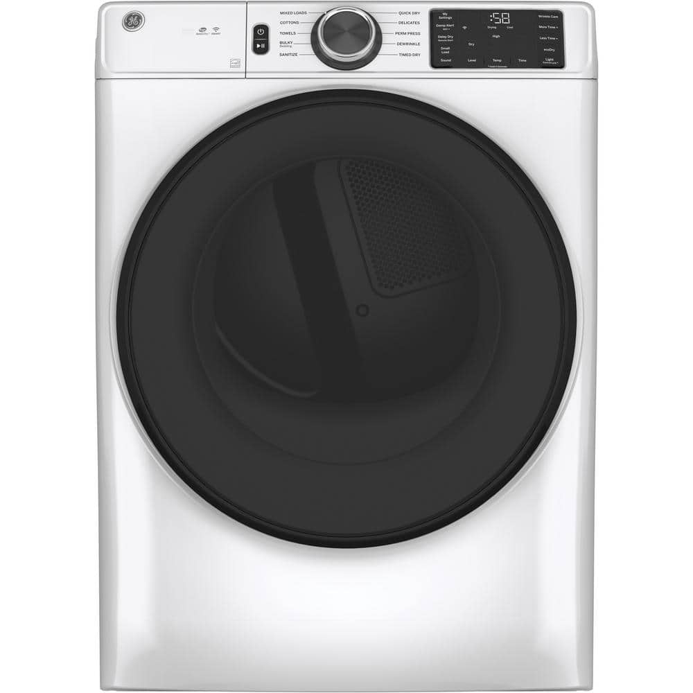 GE 7.8 cu. ft. Smart Front Load Electric Dryer, White
