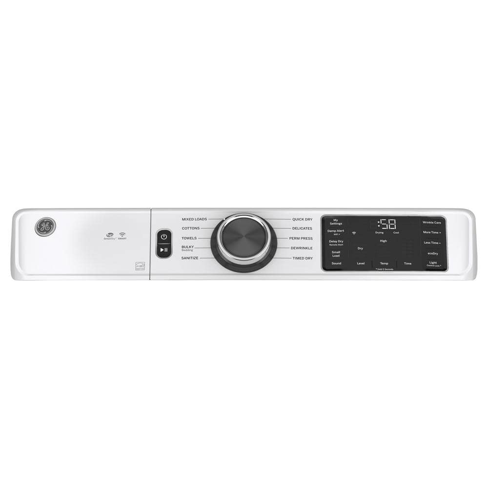 GE 7.8 cu. ft. Smart Front Load Electric Dryer, White