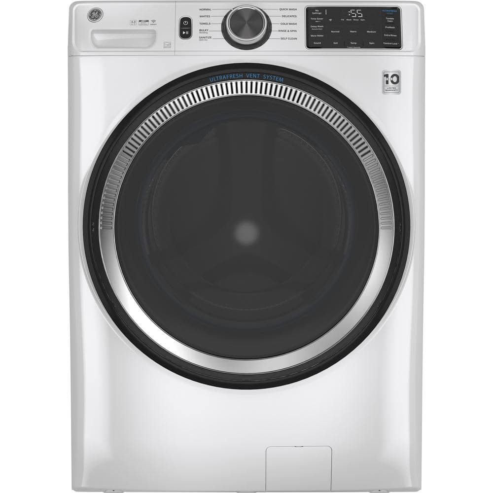 GE 4.8 cu ft Smart White Front Load Washer