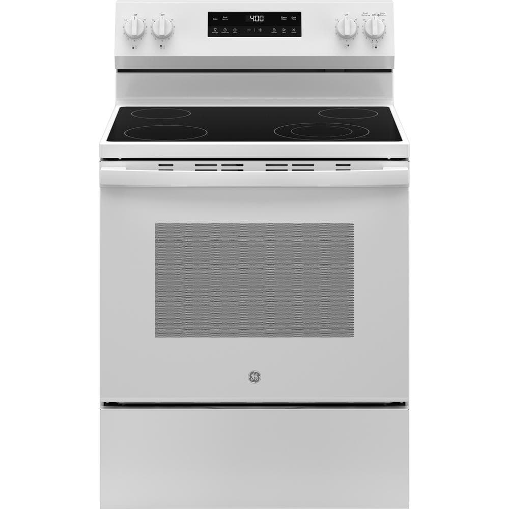 GE 30 in. 4-Burner Electric Range, White