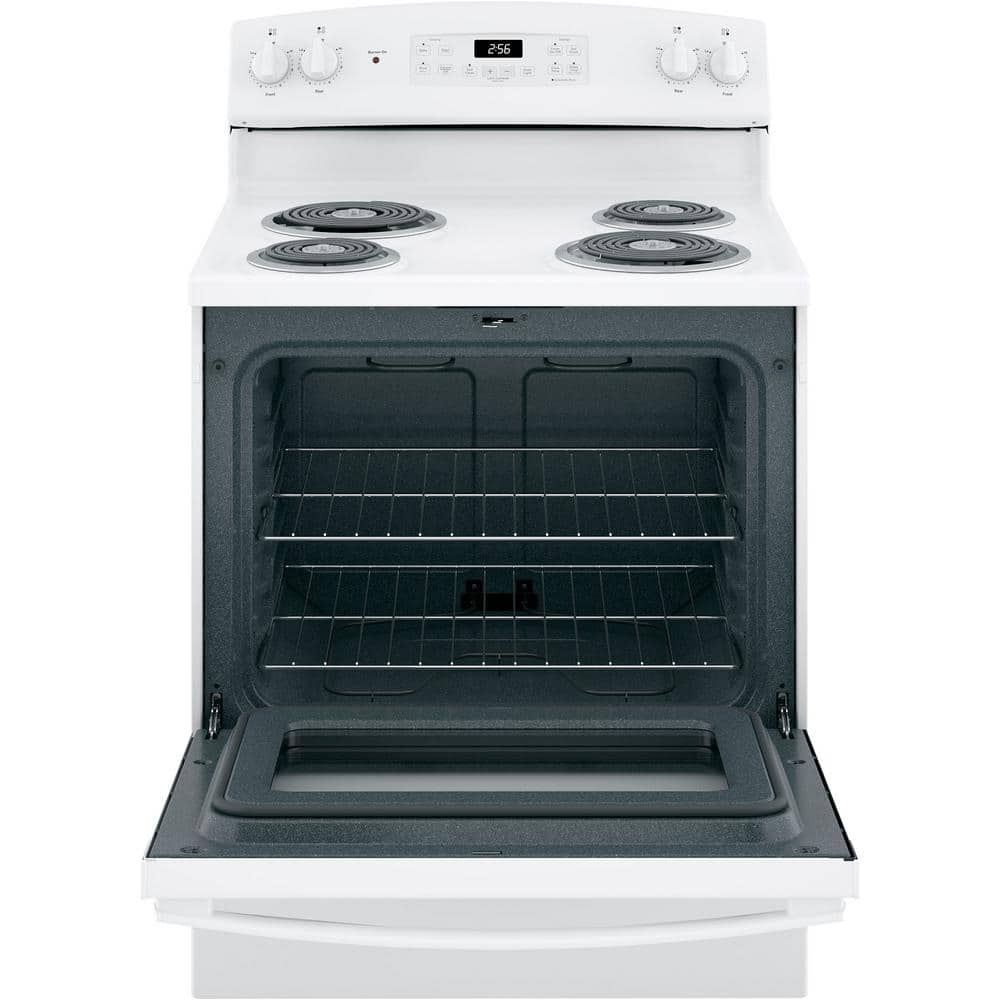 GE 30 in. 4-Burner Electric Range, White