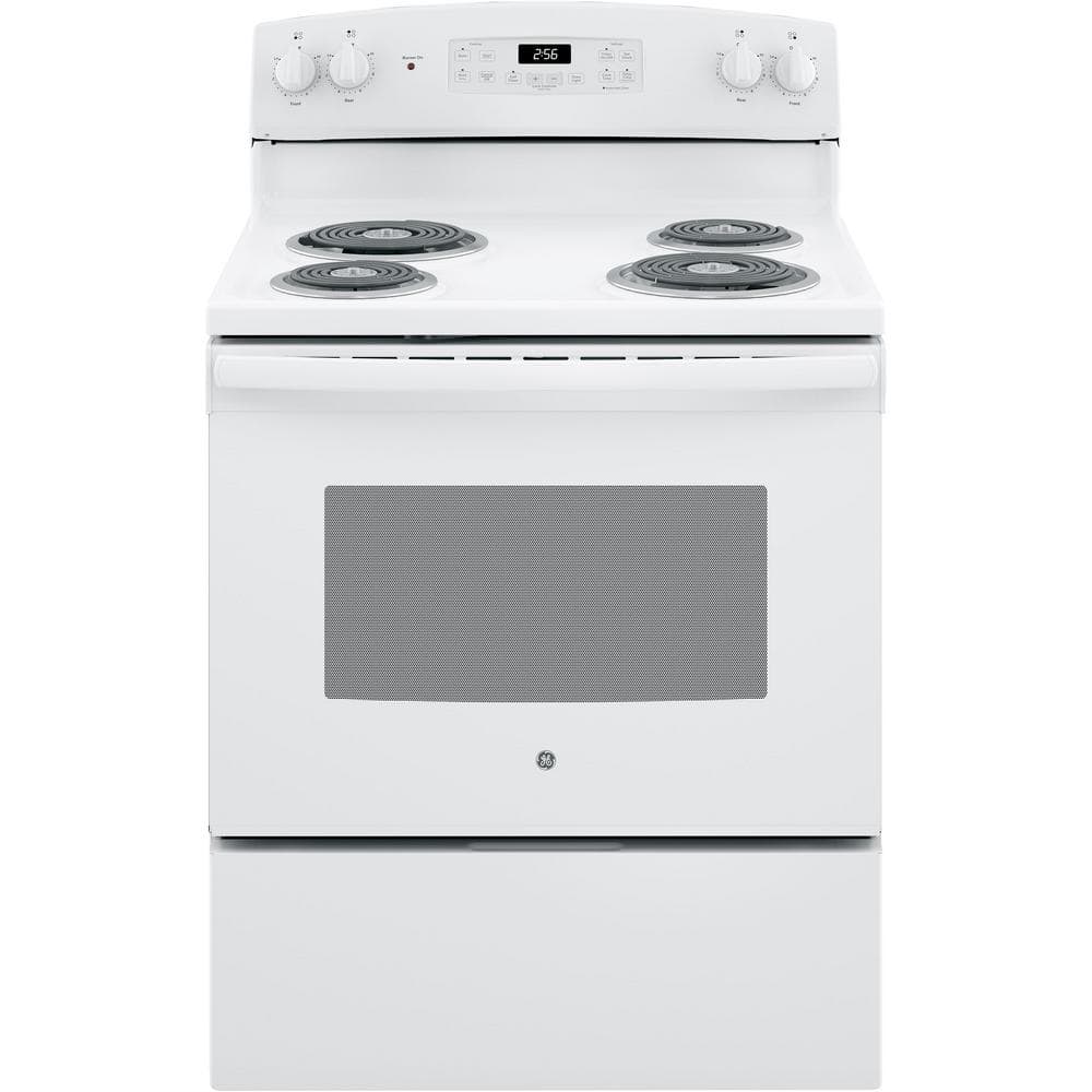 GE 30 in. 4-Burner Electric Range, White