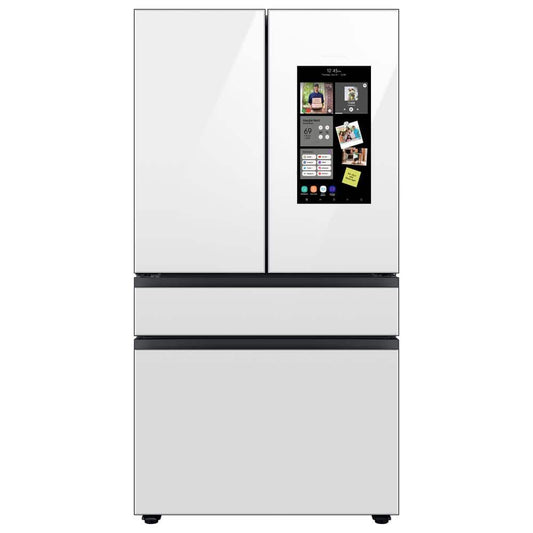 Bespoke 4-Door French Door Refrigerator, White Glass.