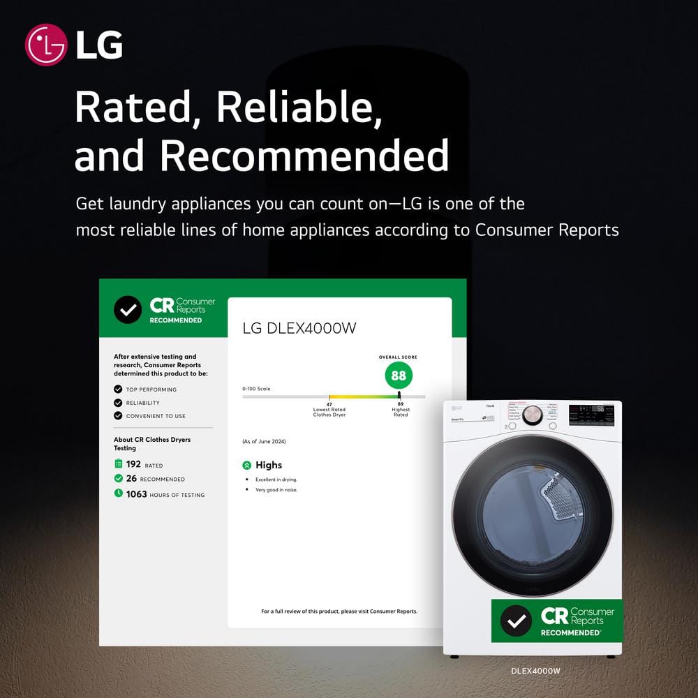 LG 7.4 Cu. Ft. LG Vented Electric Dryer, TurboSteam