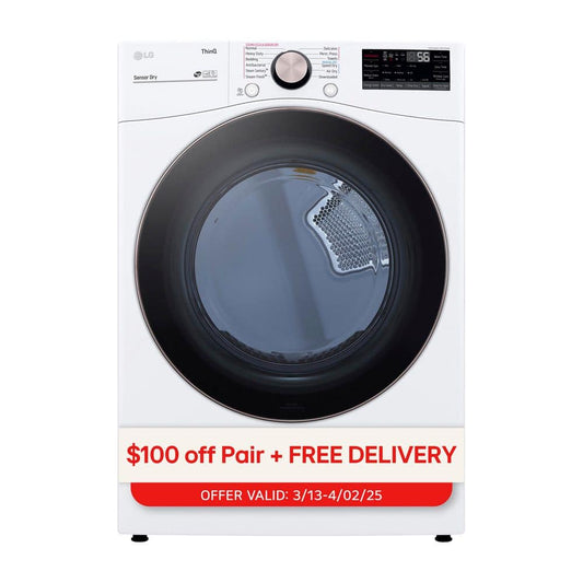 LG 7.4 Cu. Ft. Vented Electric Dryer, White