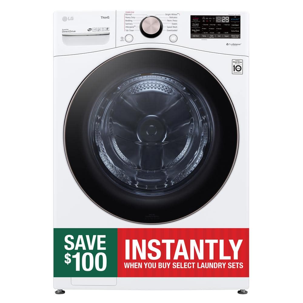 LG 4.5 Cu. Ft. Stackable Front Load Washer - White